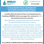 Levée de restriction de consommation de l'eau destinée aux personnes...