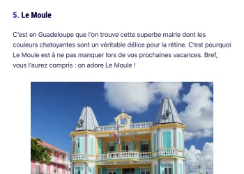 La mairie du Moule dans le top 15 des plus belles mairies de France, celles où tout le monde veut se marier