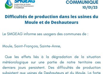 Communiqué du SMGEAG Difficultés de production à l'usine de Deshauteurs