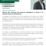 Reprise des collectes des ordures ménagères et retour à la normale dans les...