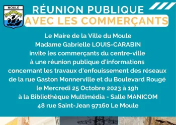 Réunion d'informations avec les commerçants du centre-ville - Enfouissement des réseaux de la rue Gaston Monnerville et du Boulevard Rougé