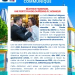 COMMUNIQUÉ DE FÉLICITATIONS : BÉATRICE FABIGNON