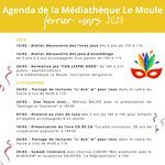 Agenda de la Médiathèque Le Moule février - mars 2023