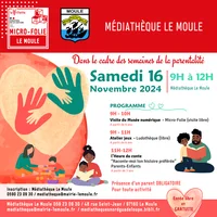 Les semaines de la parentalité à la Médiathèque Le Moule 