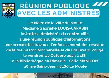 Réunion d'informations avec les administrés du centre-ville - Enfouissement des réseaux de la rue Gaston Monnerville et du Boulevard Rougé