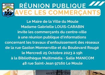 Réunion d'informations avec les commerçants du centre-ville - Enfouissement des réseaux de la rue Gaston Monnerville et du Boulevard Rougé