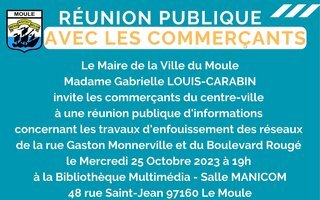 Réunion d'informations avec les commerçants du centre-ville - Enfouissement des réseaux de la rue Gaston Monnerville et du Boulevard Rougé