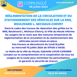 Réglementation de la circulation et du stationnement des véhicules sur la RN5 - Boulevard L. Michaux-Chevry