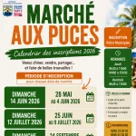 Marché aux puces - Calendrier des inscriptions 2026