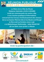 Réunion d'informations avec les commerçants du centre-ville - Enfouissement des réseaux de la rue Gaston Monnerville et du Boulevard Rougé