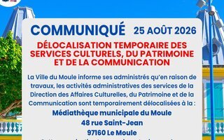 Délocalisation temporaire des services culturels, du patrimoine et de la communication