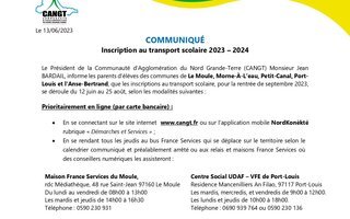 Inscription au transport scolaire 2023-2024