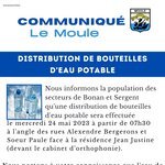 COMMUNIQUÉ | Distribution de bouteilles d'eau potable