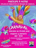 Atelier création de masques de carnaval