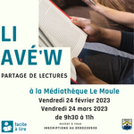 "Li Avèw" un partage de lectures à la Médiathèque Le Moule 